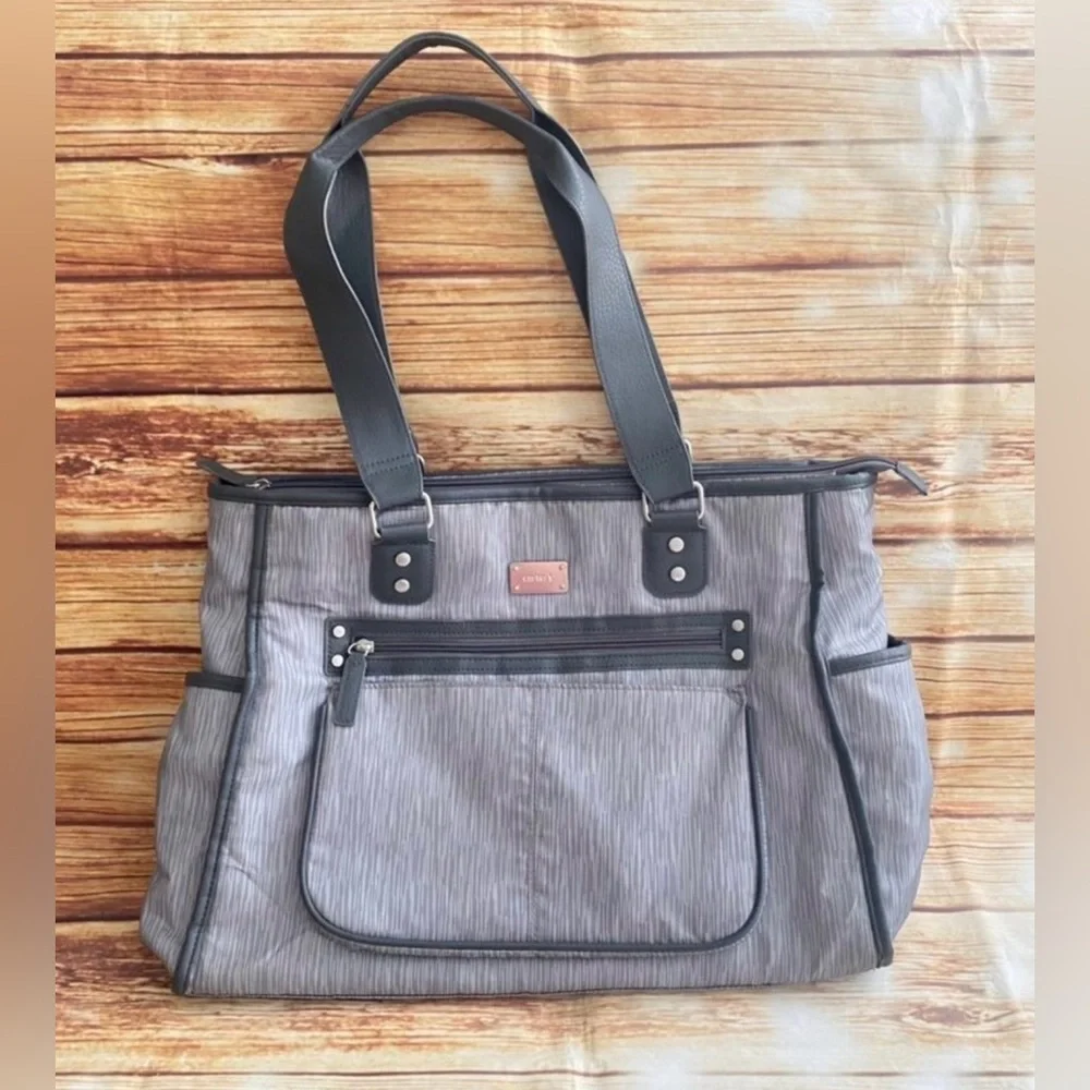 Carter’s Diaper Bag Tote Gray Large Multi-Pocket Baby Bag